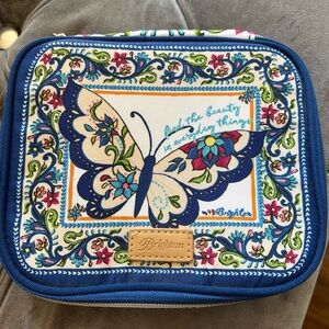 Brighton Blue and White Butterfly Travel Jewelry Case